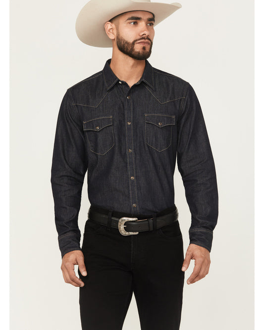 Black 1978® Men's Long Sleeve Snap Denim Western Shirt Black