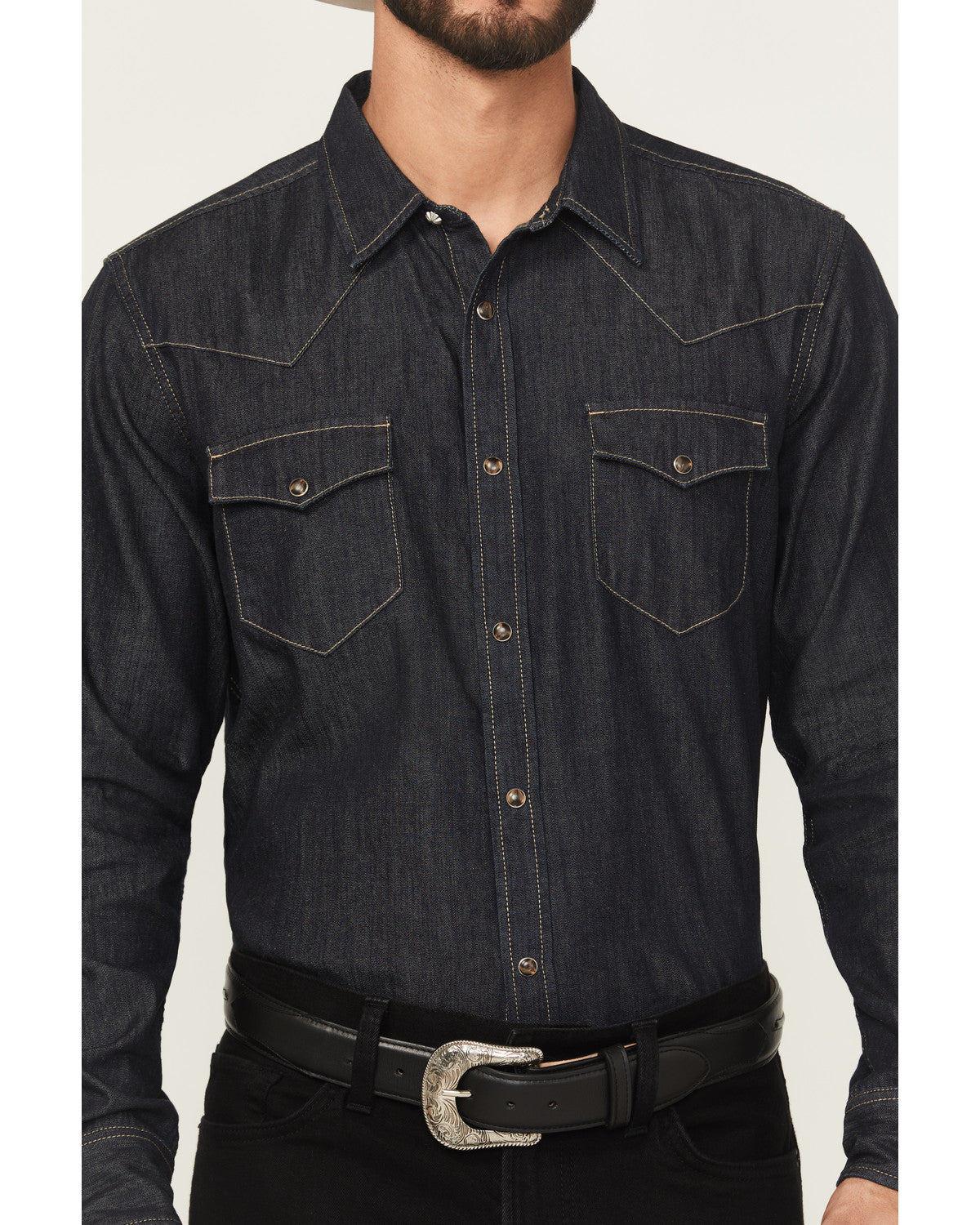 Black 1978® Men's Long Sleeve Snap Denim Western Shirt Black