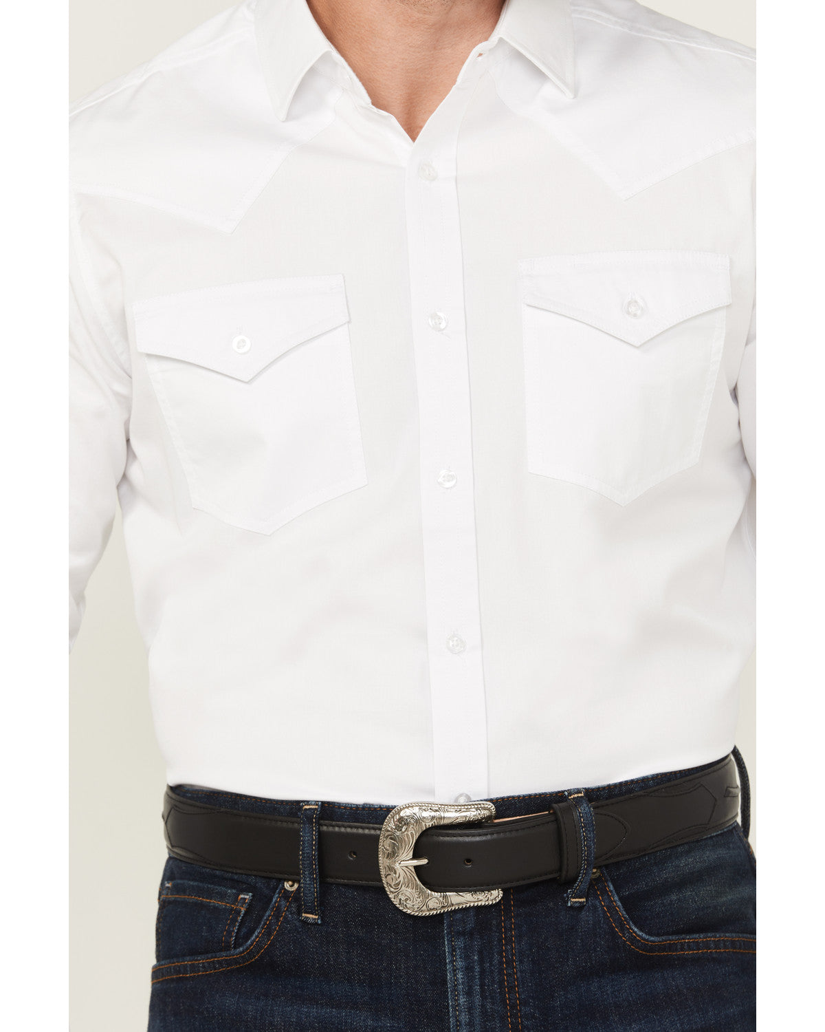 Black 1978® Men's Lawman Solid Long Sleeve Button-Down West White