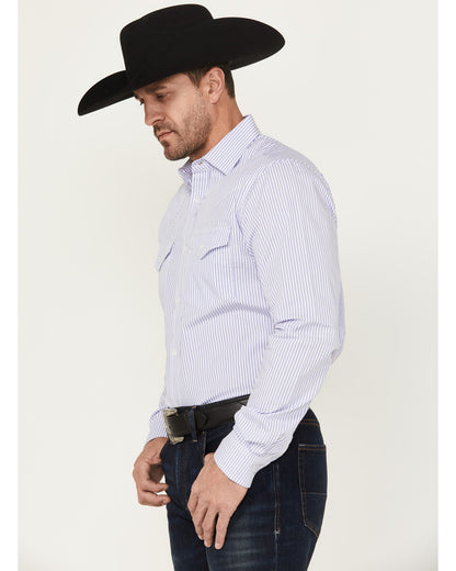 Black 1978® Men's Condor Striped Print Long Sleeve Button-D Light Blue