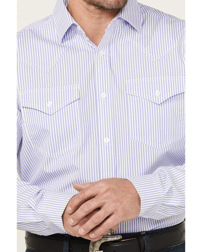 Black 1978® Men's Condor Striped Print Long Sleeve Button-D Light Blue