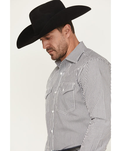 Black 1978® Men's Condor Striped Print Long Sleeve Button-D Black
