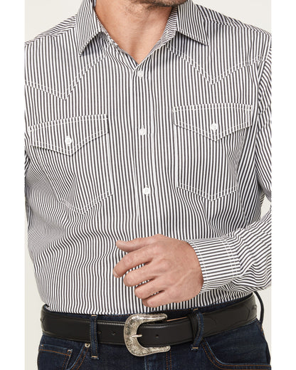 Black 1978® Men's Condor Striped Print Long Sleeve Button-D Black