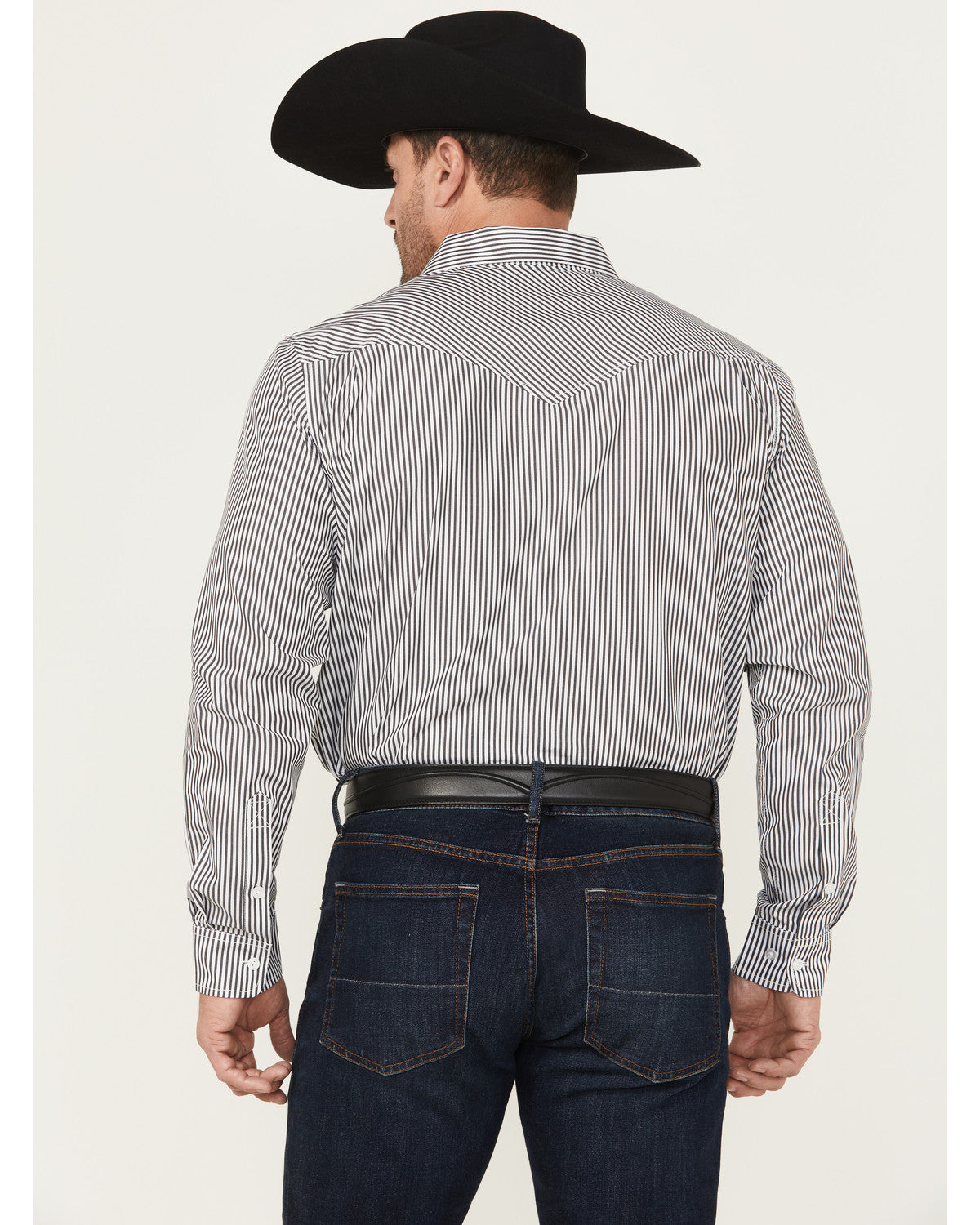 Black 1978® Men's Condor Striped Print Long Sleeve Button-D Black