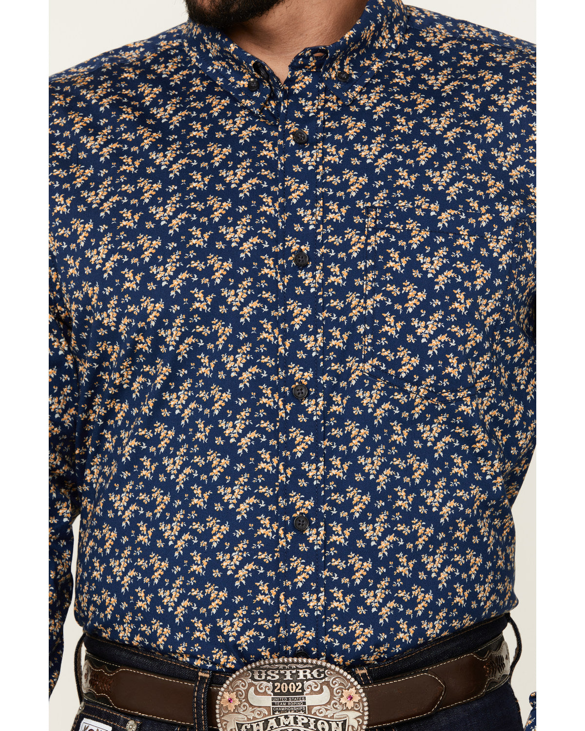 Men's El Camino Hills Floral Print Long Sleeve Button-Down Navy