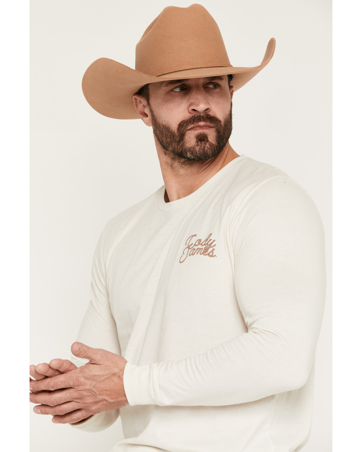 Men's Wild West Long Sleeve Graphic T-Shirt Cream