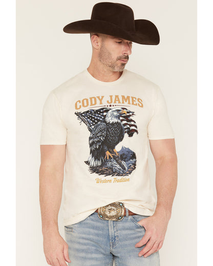 Men's Eaglestands Patriotic Short Sleeve Graphic T-Shirt Natural