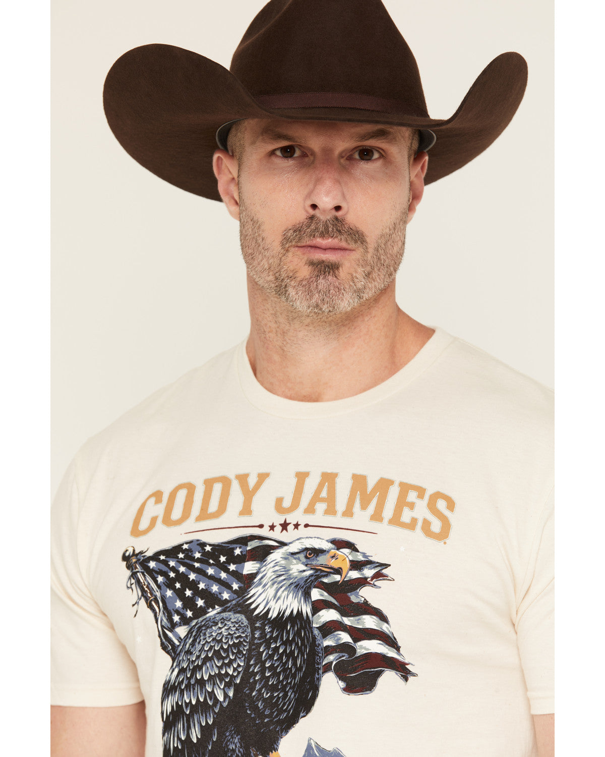 Men's Eaglestands Patriotic Short Sleeve Graphic T-Shirt Natural