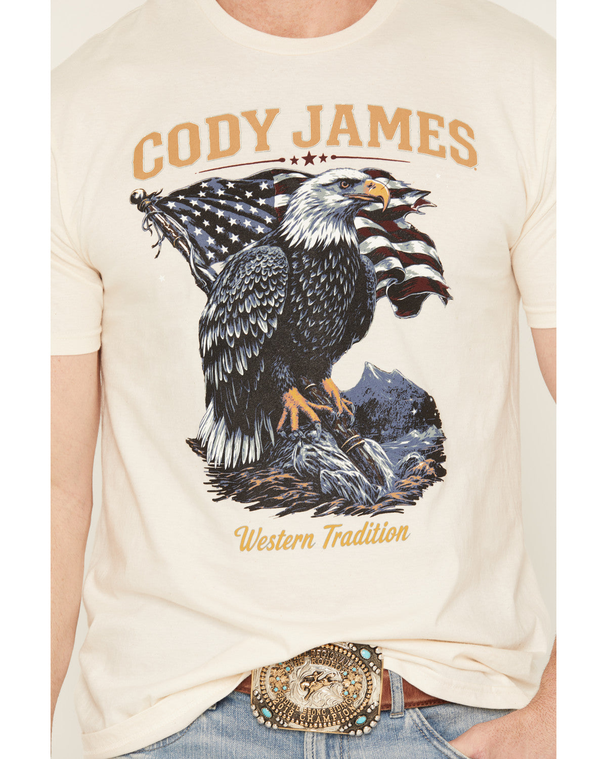 Men's Eaglestands Patriotic Short Sleeve Graphic T-Shirt Natural