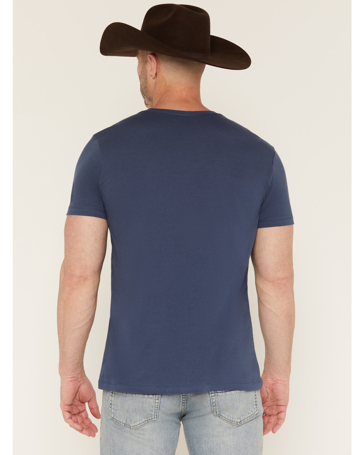 Men's Ornate Steerhead Skull Short Sleeve Graphic T-Shirt Blue