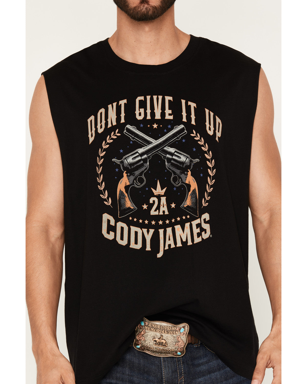 Men's Don't Give It Up Muscle Tee Black