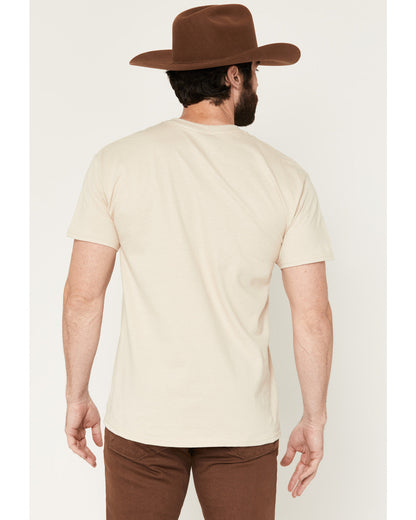 Men's Bull Skull Embroidered Short Sleeve Graphic T-Shirt Tan