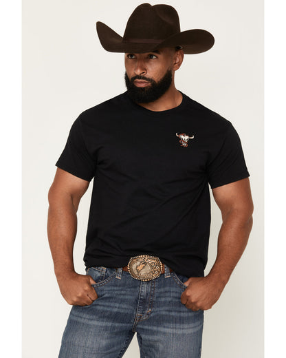 Men's Skull and Snake Embroidered Short Sleeve Graphic T-Sh Black