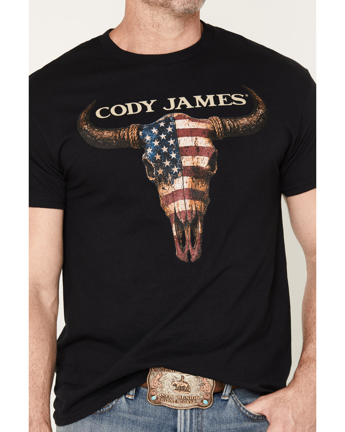 Men's Americana Steer Short Sleeve Graphic T-Shirt Black