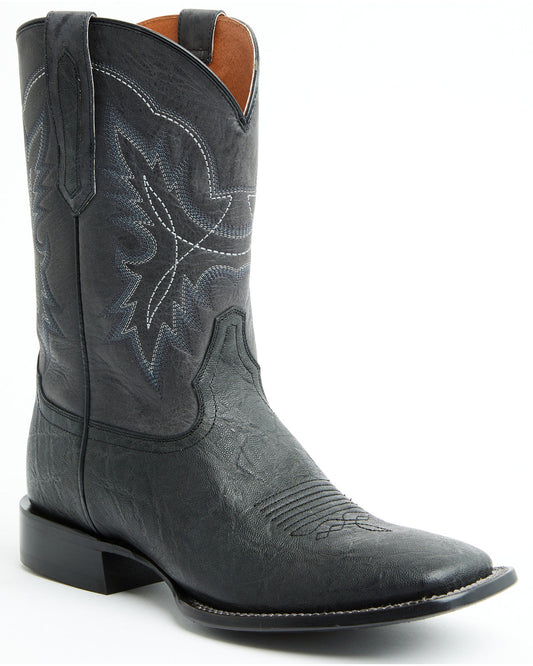 Men's Linwood Elephant Print Western Boots - Broad Square T Black