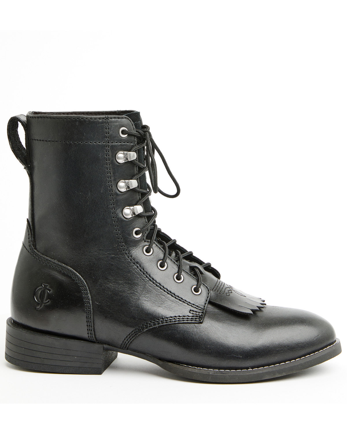 Men's 8" Highland Lace-Up Boots - Round Toe Black