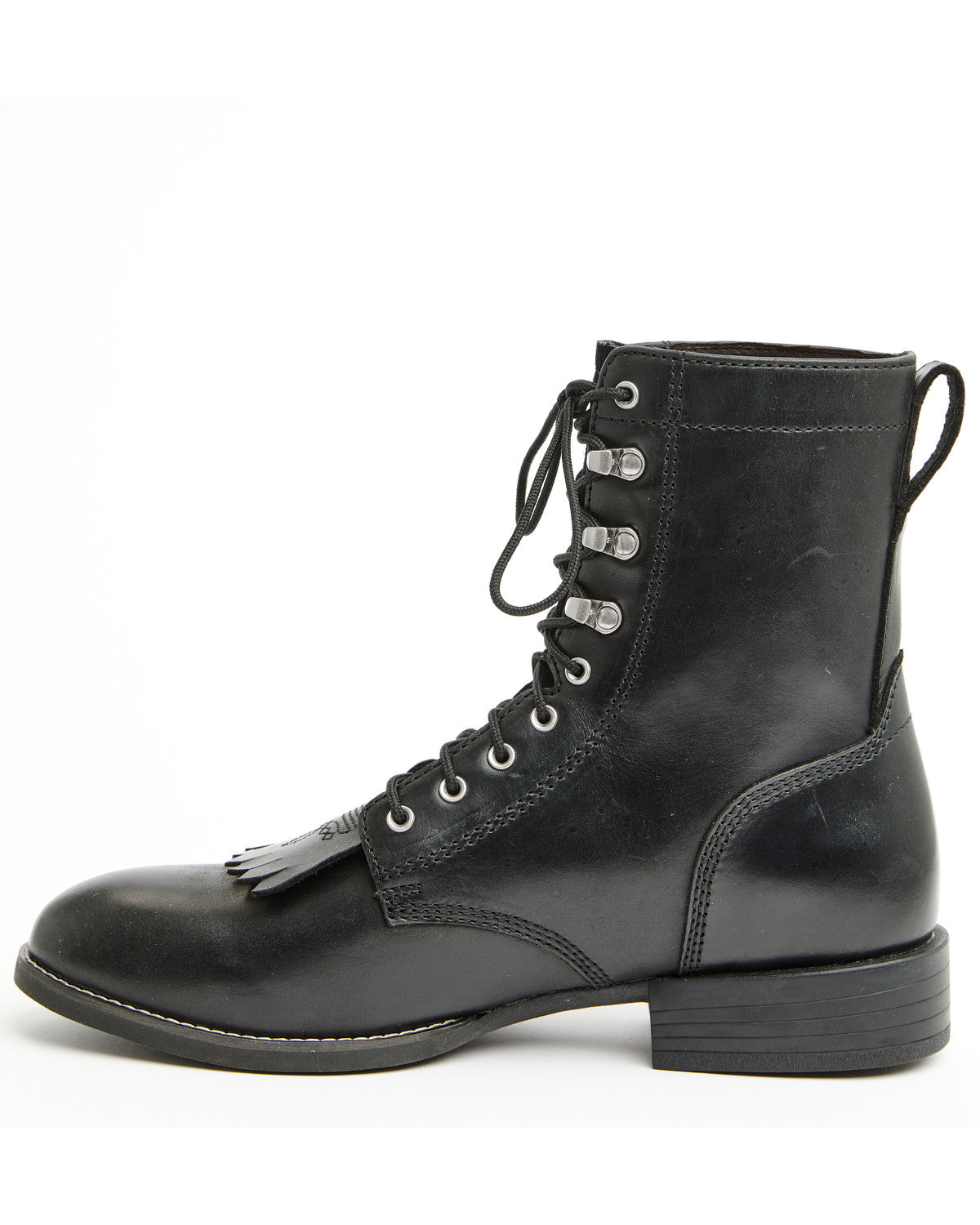 Men's 8" Highland Lace-Up Boots - Round Toe Black