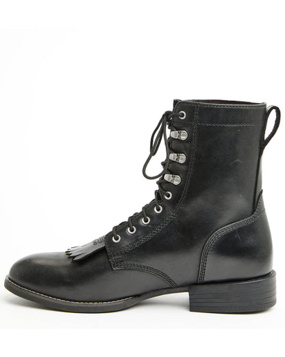 Men's 8" Highland Lace-Up Boots - Round Toe Black