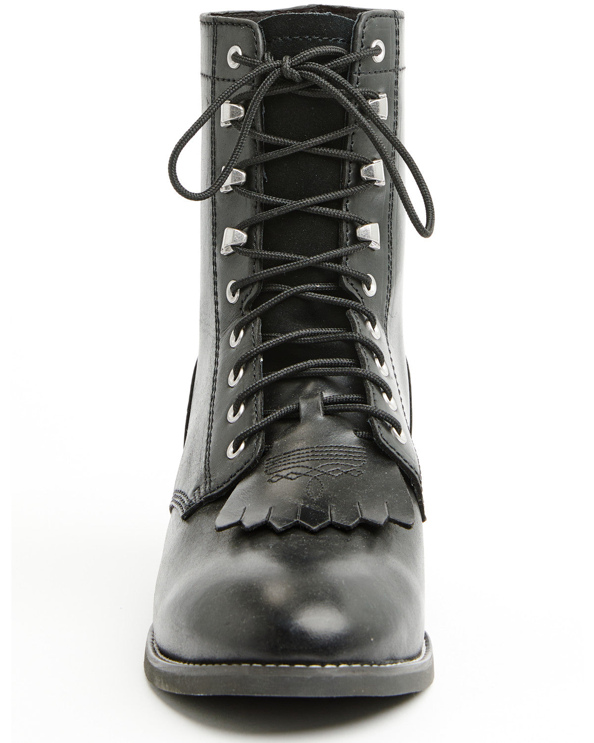 Men's 8" Highland Lace-Up Boots - Round Toe Black