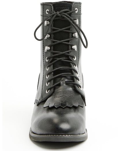 Men's 8" Highland Lace-Up Boots - Round Toe Black
