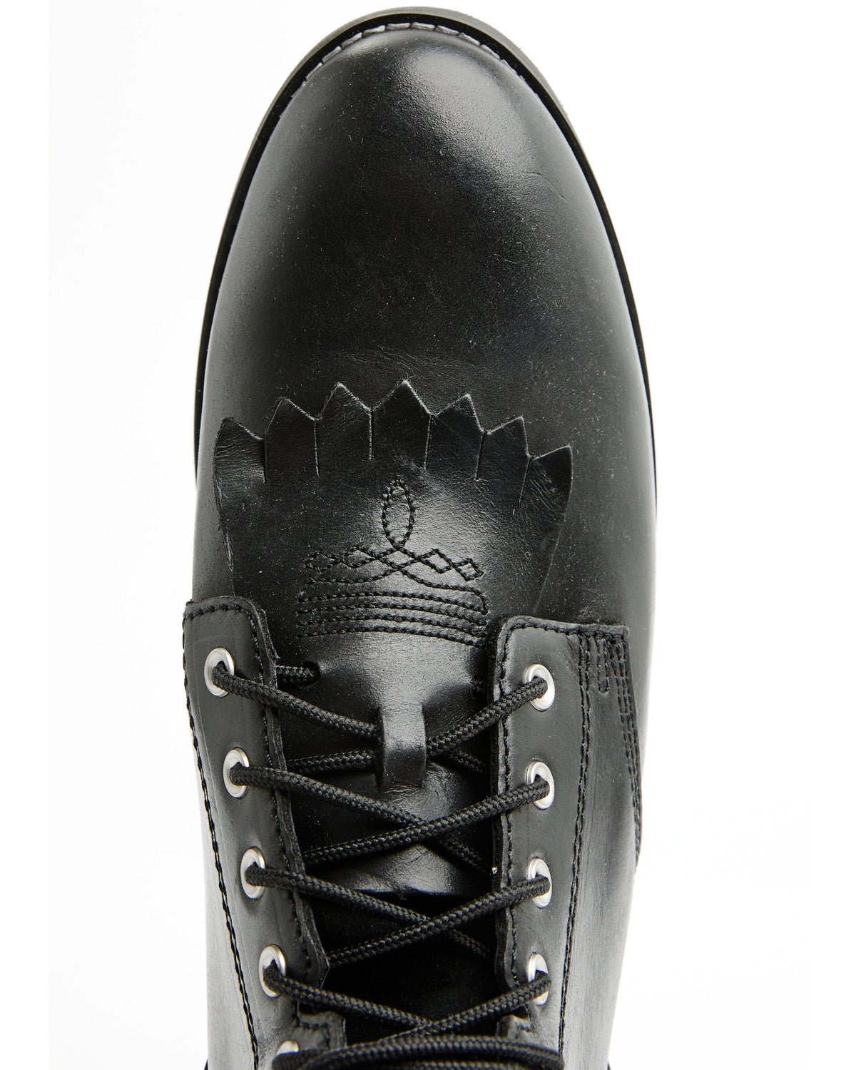 Men's 8" Highland Lace-Up Boots - Round Toe Black