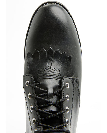 Men's 8" Highland Lace-Up Boots - Round Toe Black