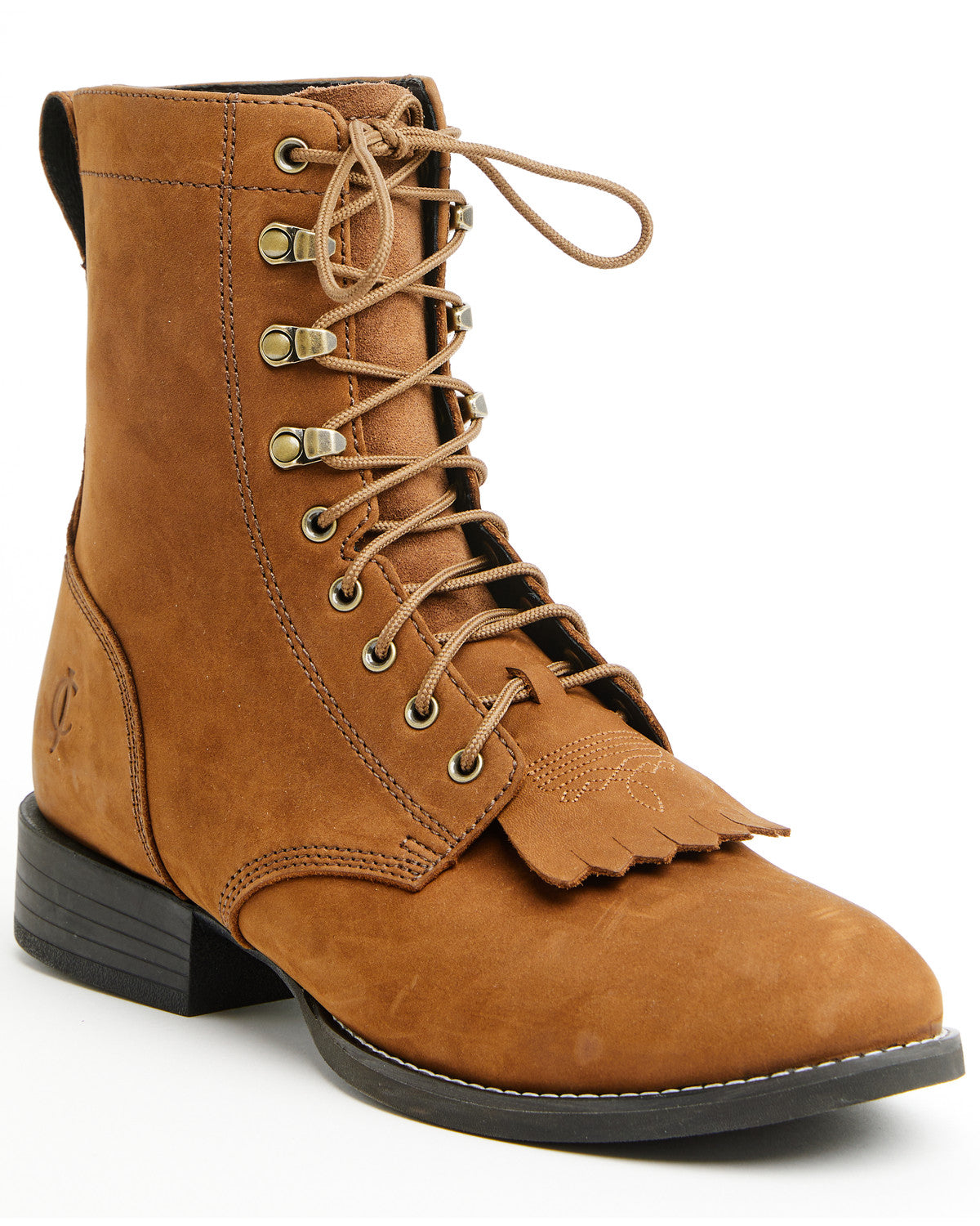 Men's 8" Highland Distressed Lace-Up Boots - Round Toe Brown
