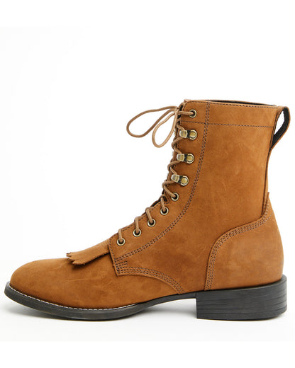 Men's 8" Highland Distressed Lace-Up Boots - Round Toe Brown
