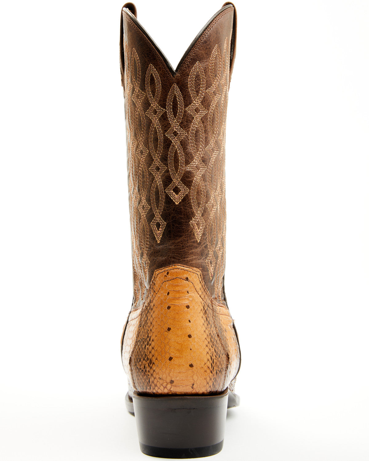 Men's Exotic Water Snake Western Boots - Round Toe Brown
