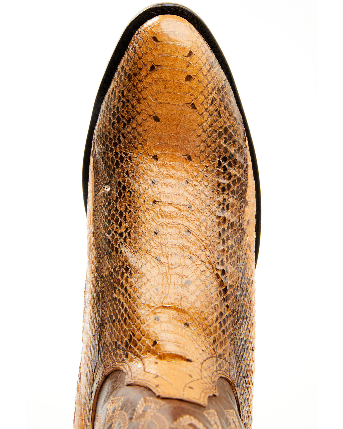 Men's Exotic Water Snake Western Boots - Round Toe Brown