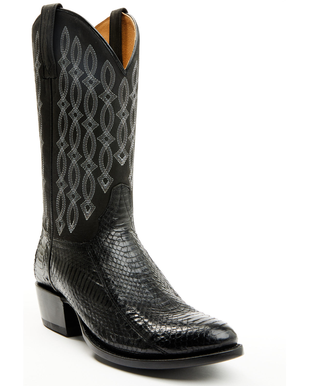Men's Exotic Snake Western Boots - Round Toe Black