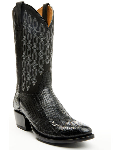 Men's Exotic Snake Western Boots - Round Toe Black