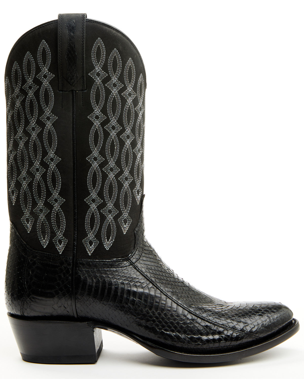 Men's Exotic Snake Western Boots - Round Toe Black