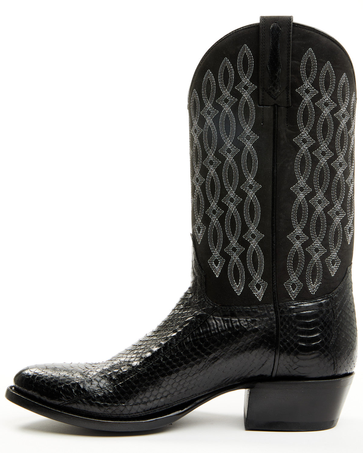 Men's Exotic Snake Western Boots - Round Toe Black