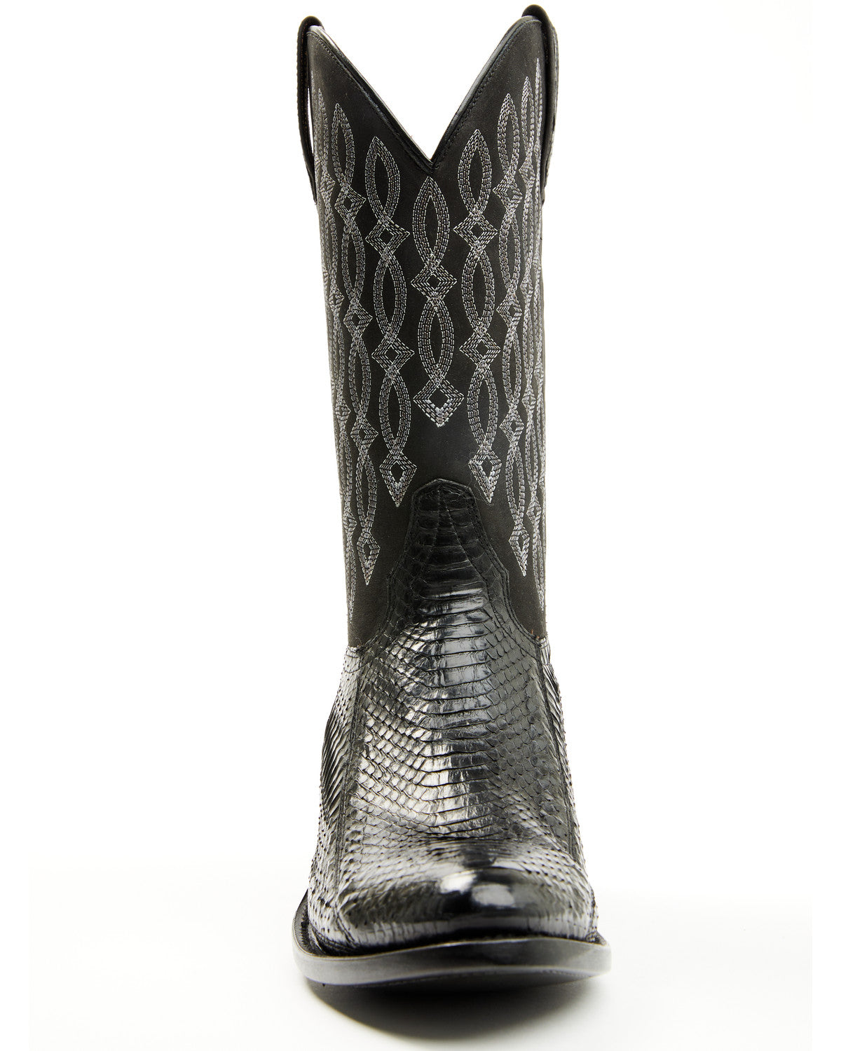 Men's Exotic Snake Western Boots - Round Toe Black
