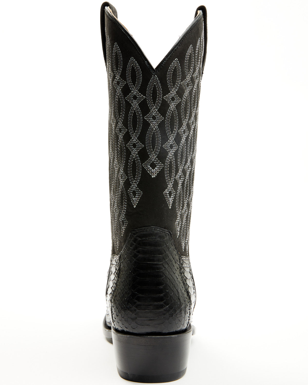 Men's Exotic Snake Western Boots - Round Toe Black