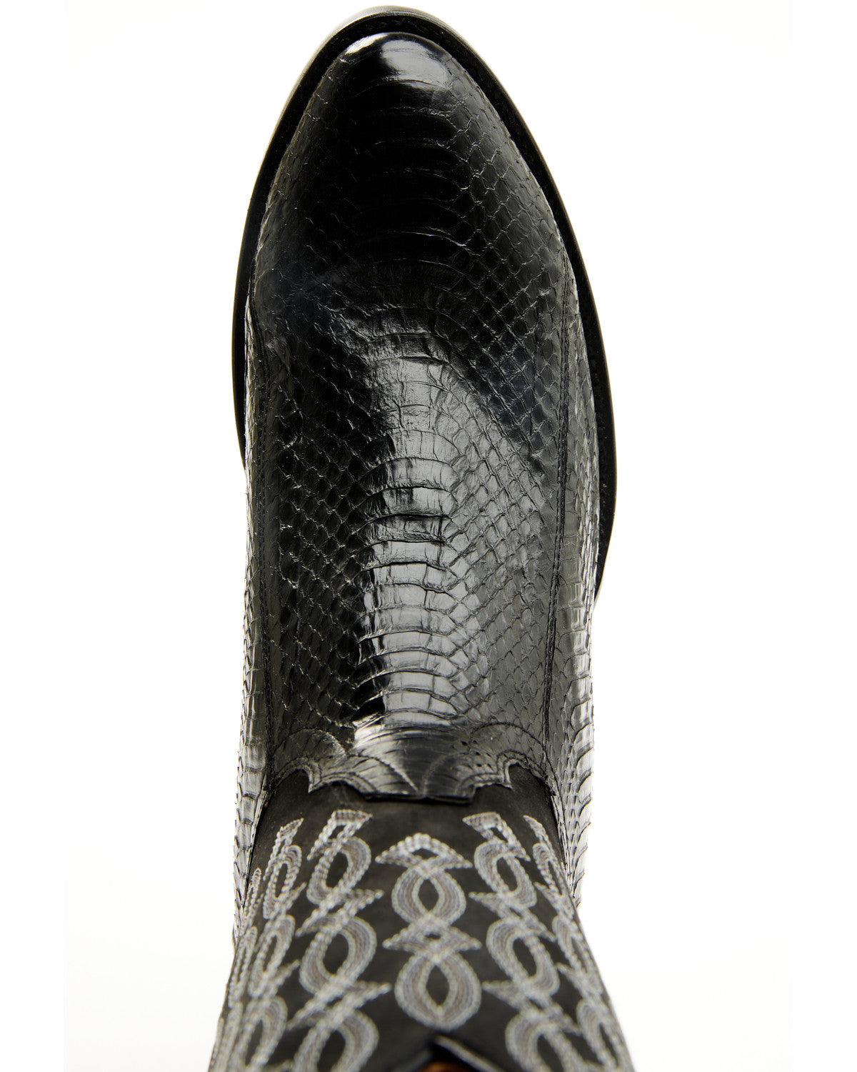 Men's Exotic Snake Western Boots - Round Toe Black