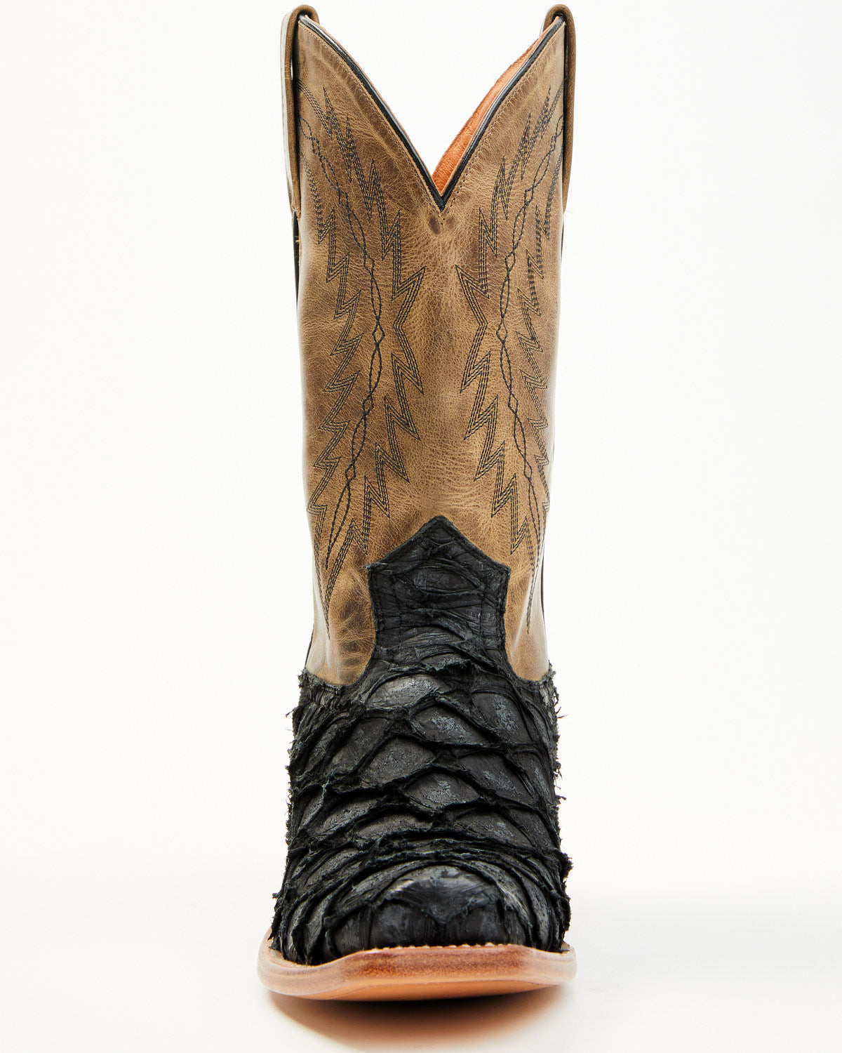 Men's Vaqueras Exotic Pirarucu Western Boots - Square Toe Black