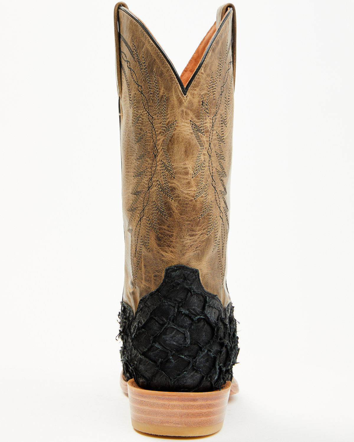 Men's Vaqueras Exotic Pirarucu Western Boots - Square Toe Black