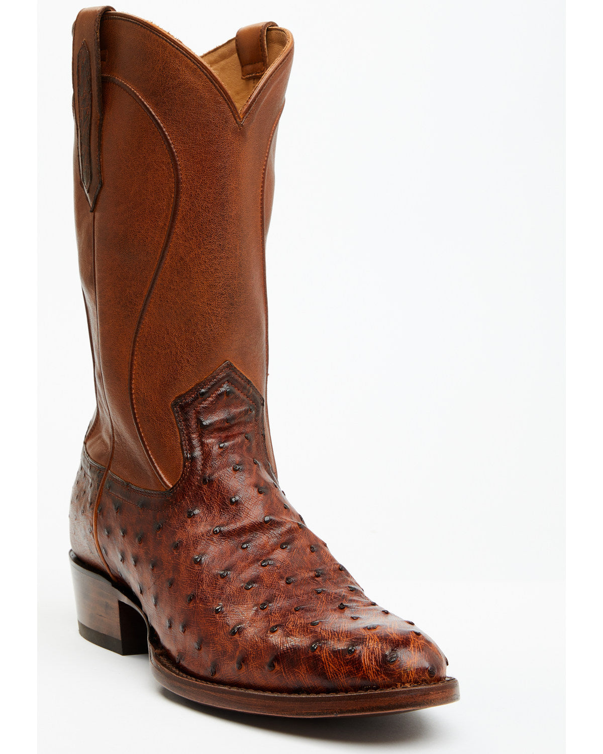 Black 1978® Men's Chapman Exotic Full-Quill Ostrich Western Cognac