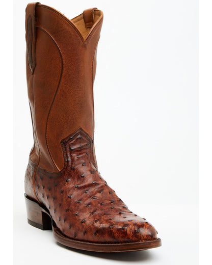 Black 1978® Men's Chapman Exotic Full-Quill Ostrich Western Cognac