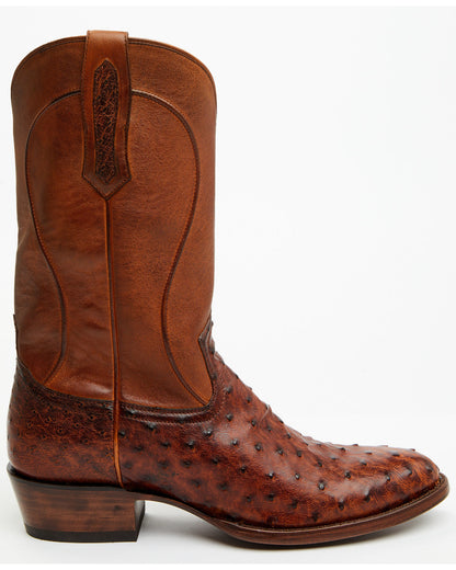 Black 1978® Men's Chapman Exotic Full-Quill Ostrich Western Cognac