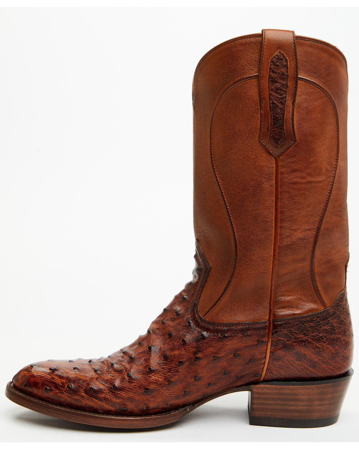 Black 1978® Men's Chapman Exotic Full-Quill Ostrich Western Cognac