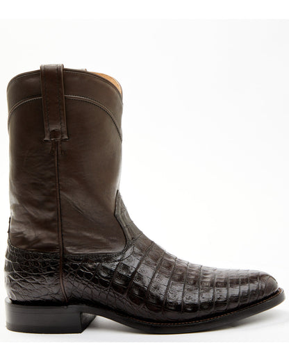 Black 1978® Men's Carmen Exotic Caiman Belly Roper Boots - Brown