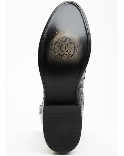 Black 1978® Men's Carmen Exotic Full-Quill Ostrich Roper Bo Black