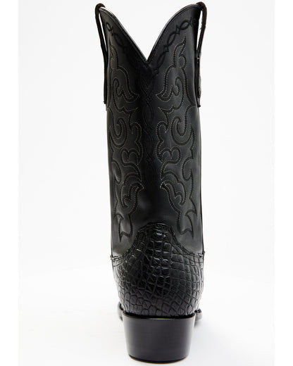Men's Exotic American Alligator Western Boots - Round Toe Black