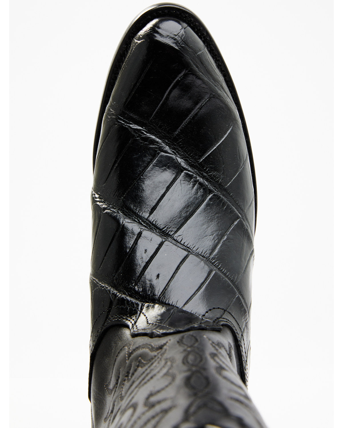 Men's Exotic American Alligator Western Boots - Round Toe Black