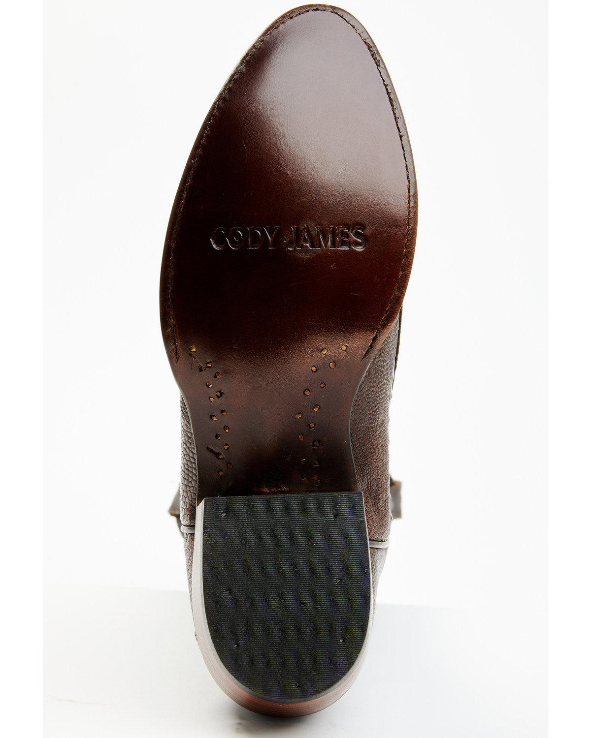 Men's Exotic Ostrich Leg Western Boots - Round Toe Brown