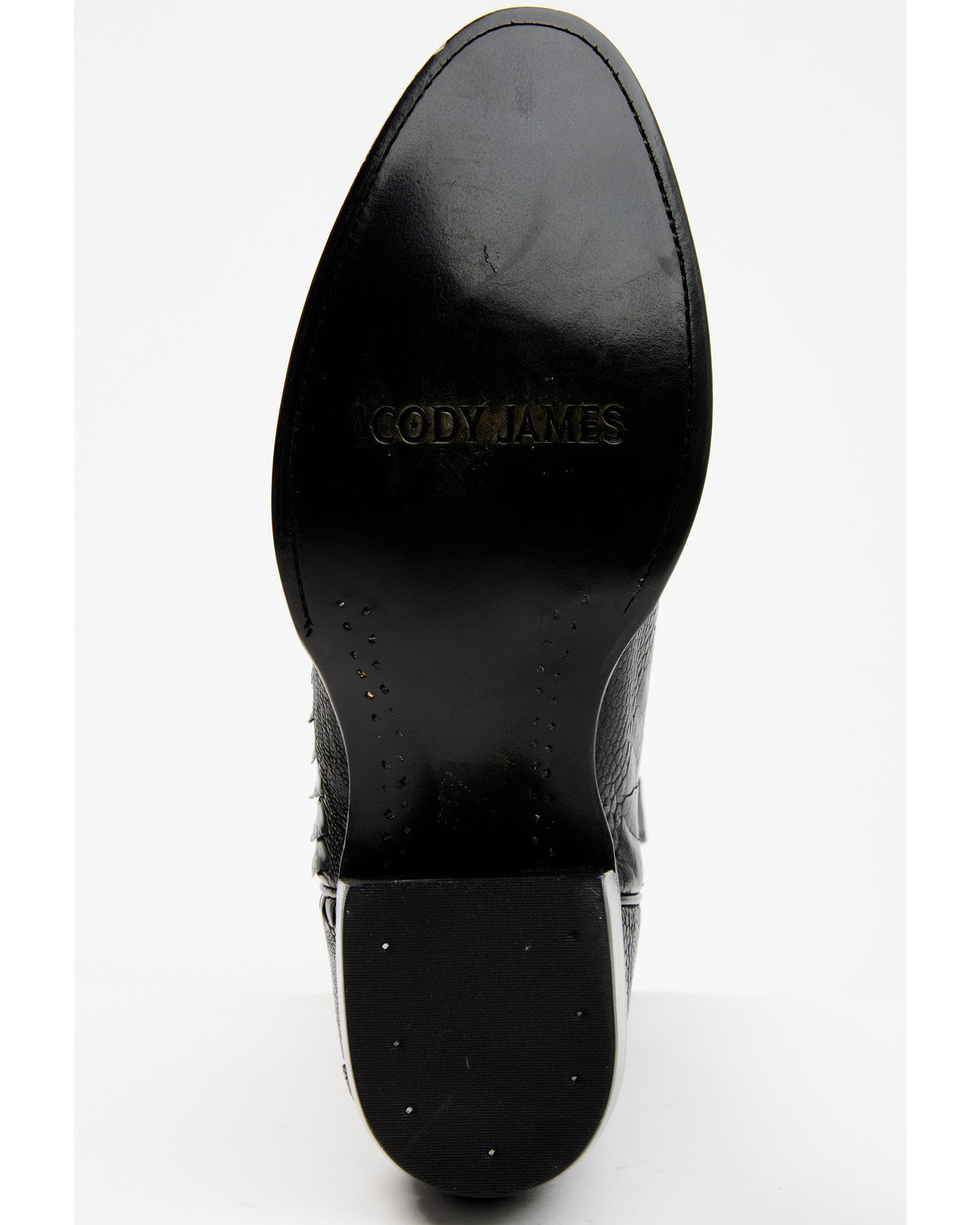 Men's Exotic Ostrich Leg Western Boots - Round Toe Black