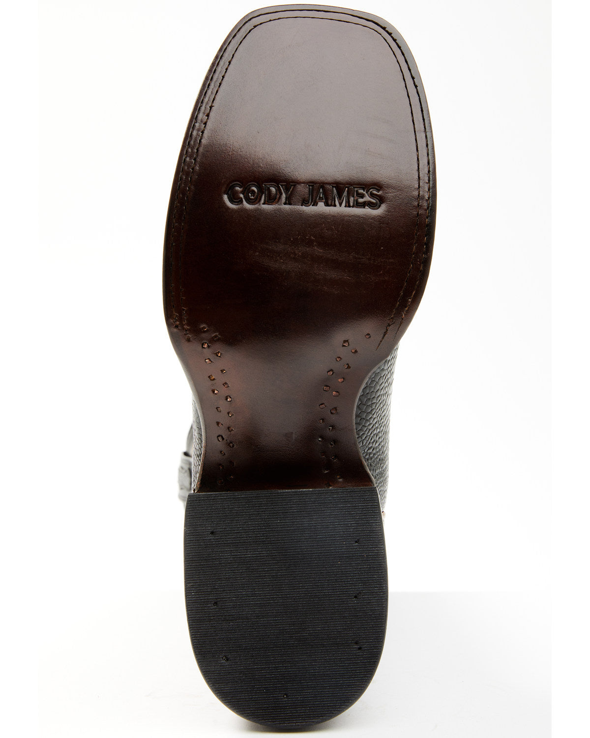 Men's Exotic Ostrich Leg Western Boots - Broad Square Toe Black